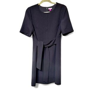 Vince Camuto black belted Parisian Crepe dress